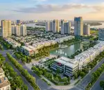 Toàn cảnh khu Cảnh Đồi Phú Mỹ Hưng với trung tâm thương mại và căn hộ cao cấp