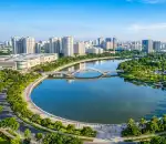 Toàn cảnh Hồ Bán Nguyệt tại khu đô thị Phú Mỹ Hưng Quận 7